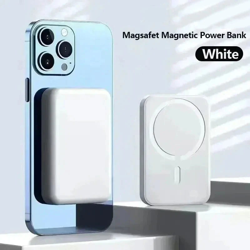 Portable magnetic wireless fast-charging power bank compatible with iPhone 12, 13, 14, 15, and 16 Pro Max